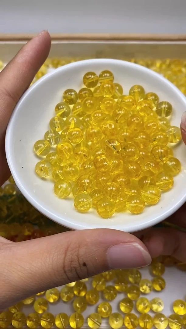 水晶珠宝半成品未镶嵌D938 黄水晶8mm10个9.9元