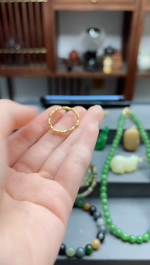 【闪购商品】18K金戒指/指环18k金竹节戒指 ZX