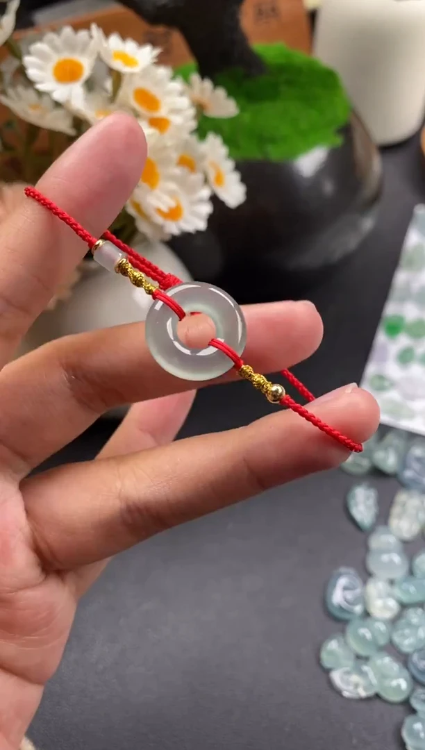 散珠翡翠甜甜圈手绳