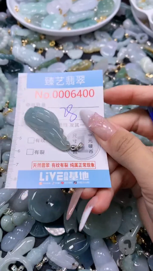 翡翠未镶嵌颈饰6400