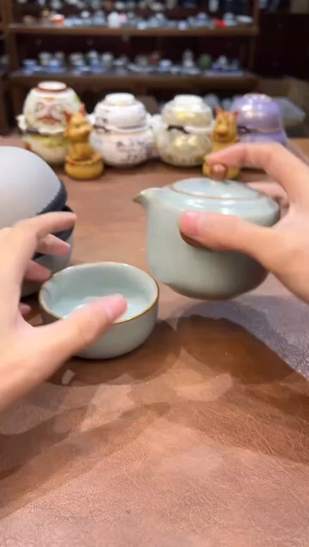 真的很便宜会开片的旅行茶具