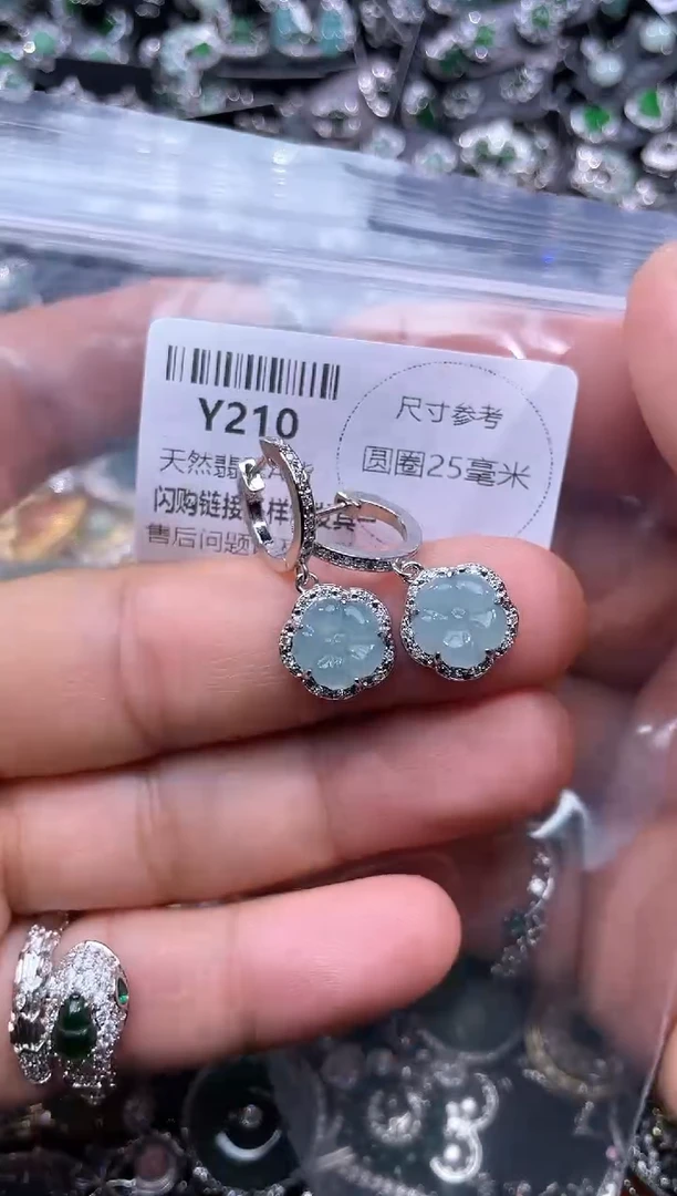 【闪购商品】翡翠颈饰未镶嵌Y210耳扣