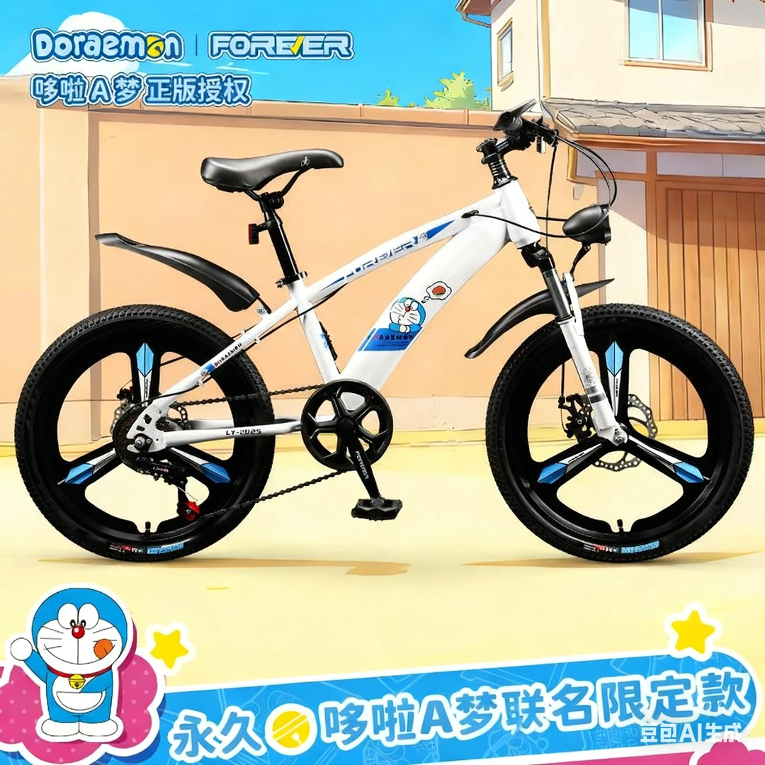 永久官方旗舰儿童自行车哆啦A梦联名款学生车男女青少年变速单车