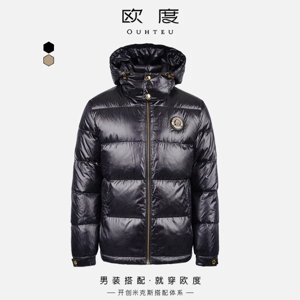 OUHTEU/欧度【满身印花】24冬羽绒服精致胸章加厚多色外套7864
