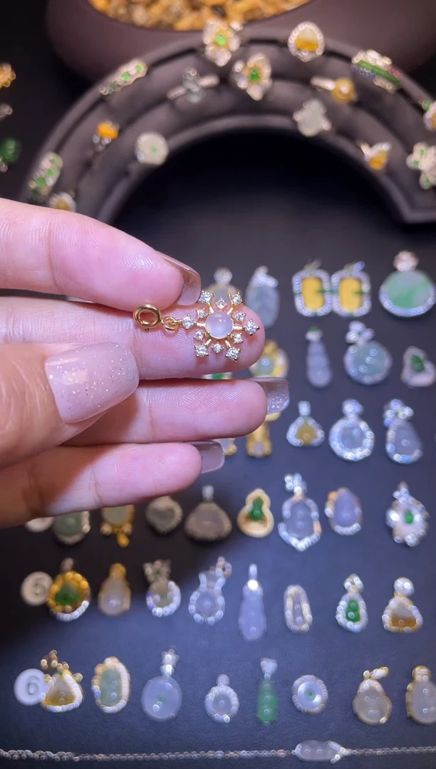 吊坠(不含链)银S925镶嵌翡翠1