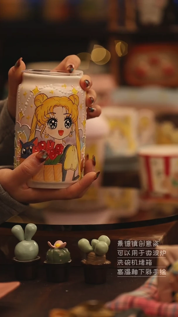 陶瓷景德镇可爱陶瓷釉下彩绘设计师款