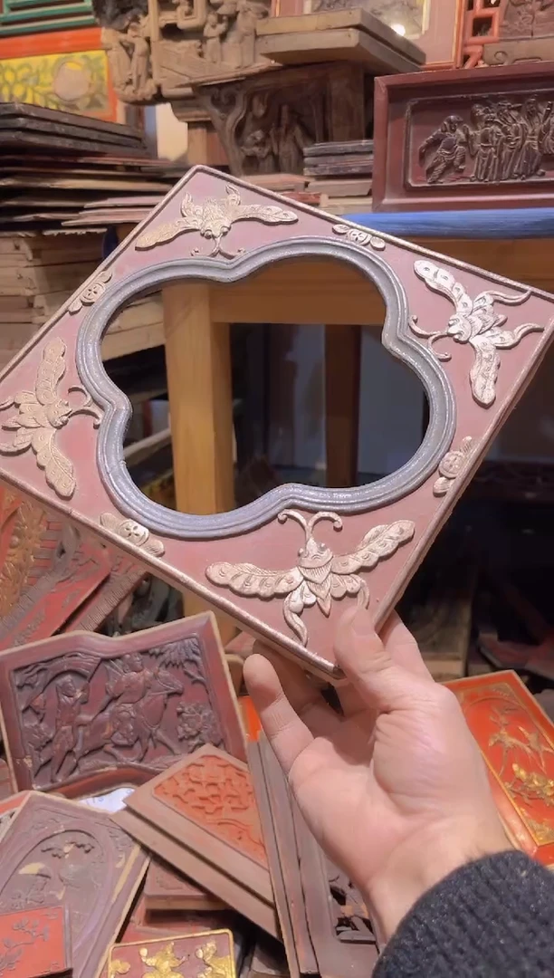 【闪购商品】香樟木老木雕老物件花板