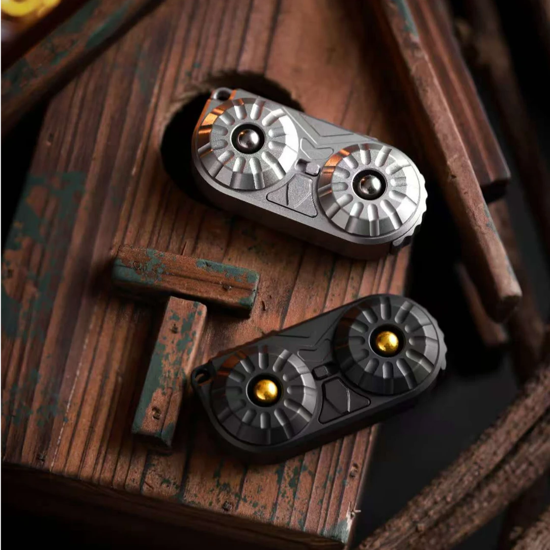 铁柱 MOT嗷呜猫头鹰组合edc金属解压玩具指尖手把件陀螺diy设计男