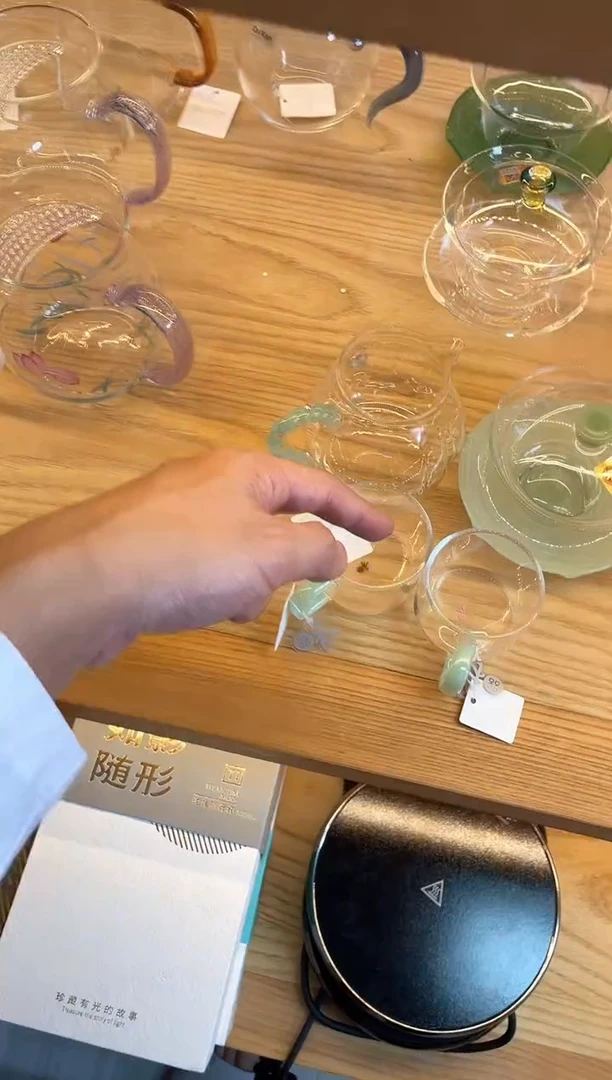 荷叶盖碗/浅玉+禾器/莲意茶海/浅玉+清禾杯浅玉/一对