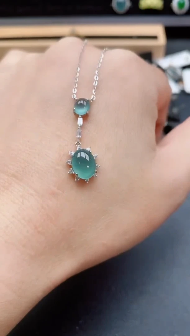 套链银S925镶嵌翡翠1