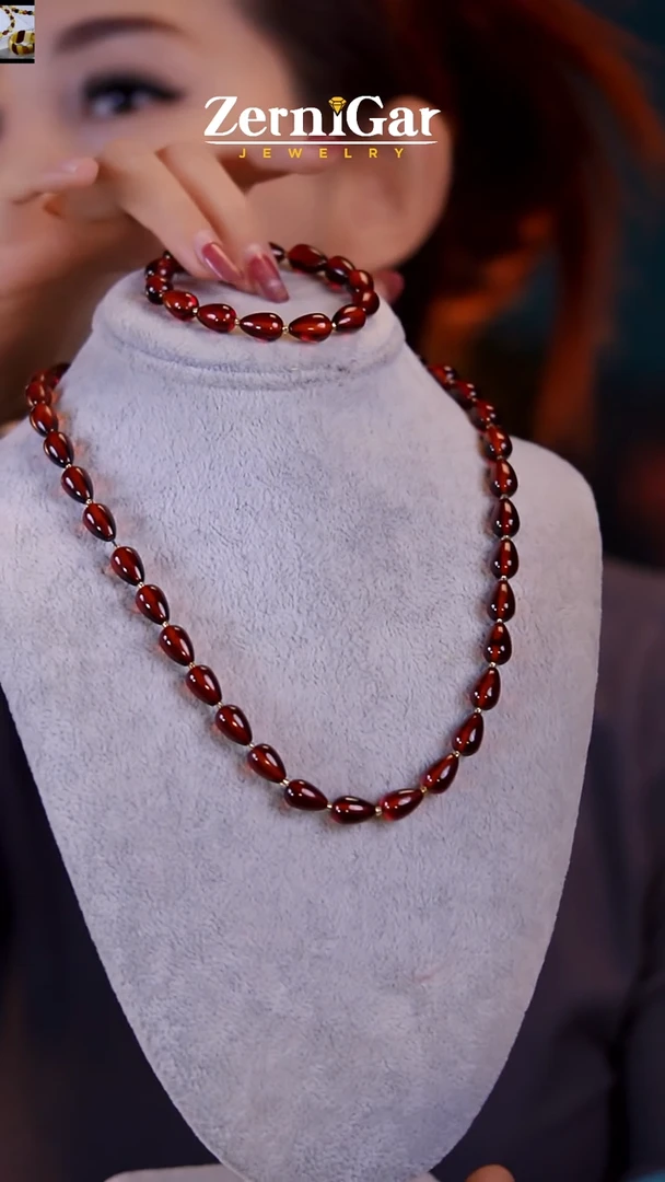 【闪购商品】琥珀颈饰未镶嵌天然琥珀两件套