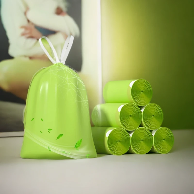 艾草驱蚊除臭垃圾袋家用手提式抽绳袋子厨房加厚中大号特厚清洁袋