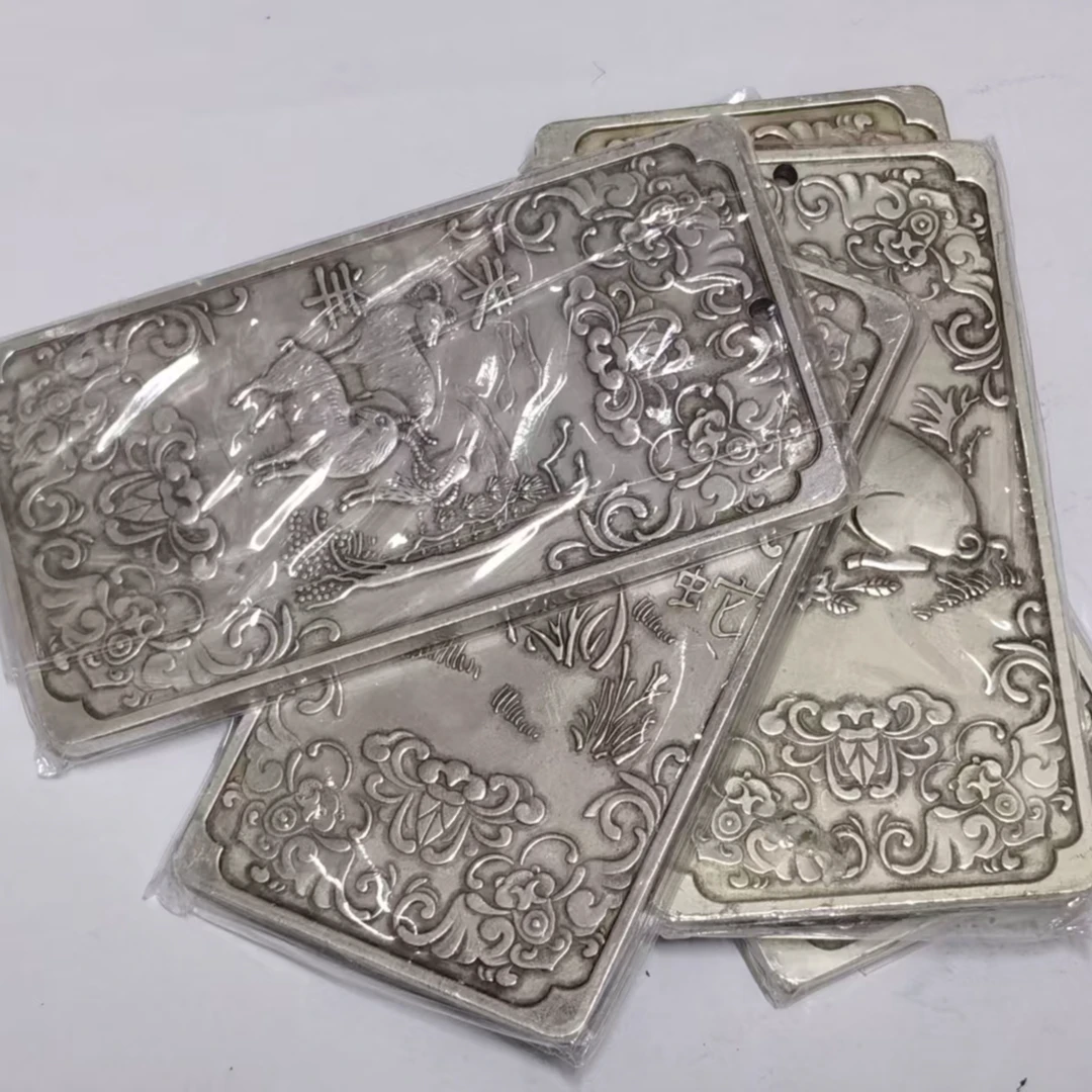 十二生肖复古腰牌工艺品桌面摆件