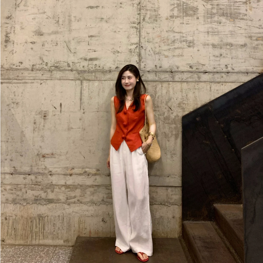 2025超火高级感超好看玫瑰花收腰马甲时髦复古叠穿外穿无袖上衣夏