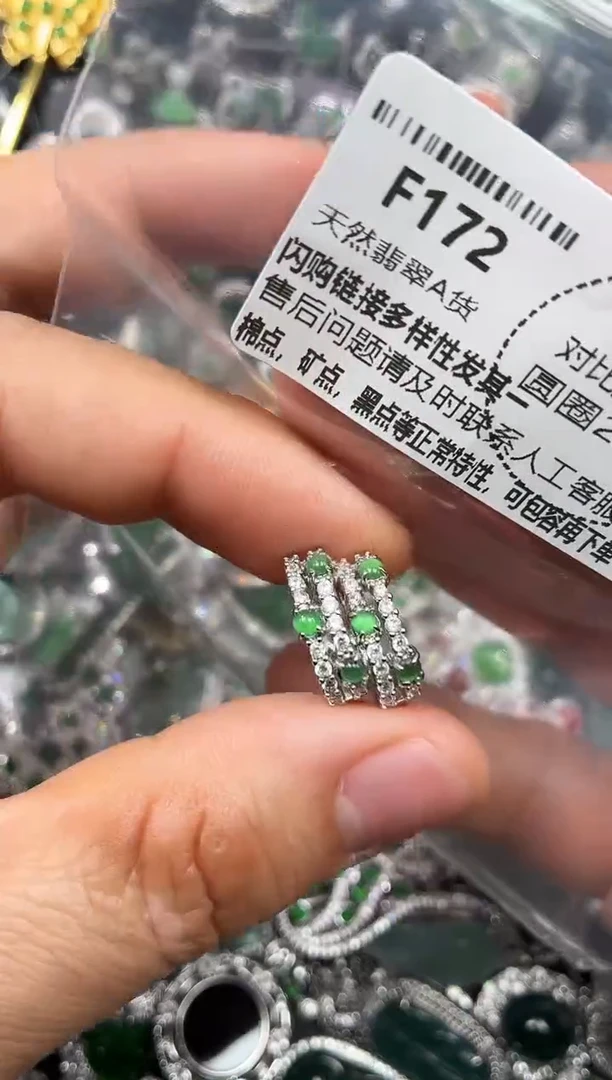 颈饰未镶嵌翡翠F172耳扣