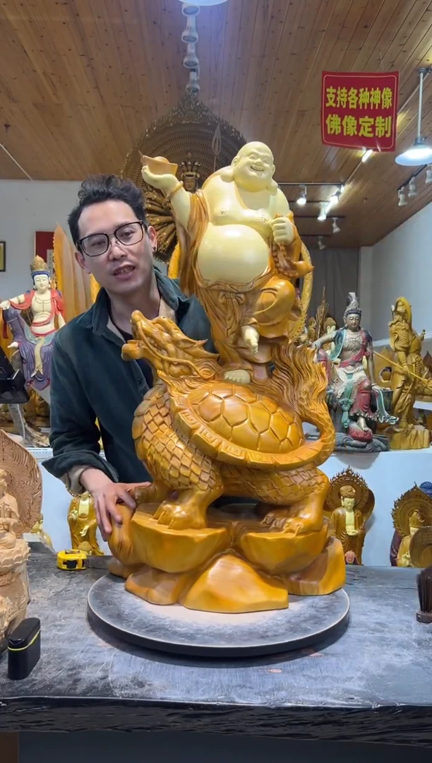 香樟木龙龟弥勒佛88cm高