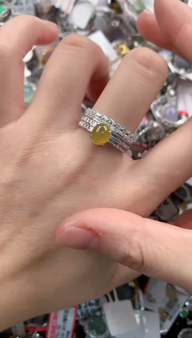 银S925镶嵌戒指翡翠9999----3