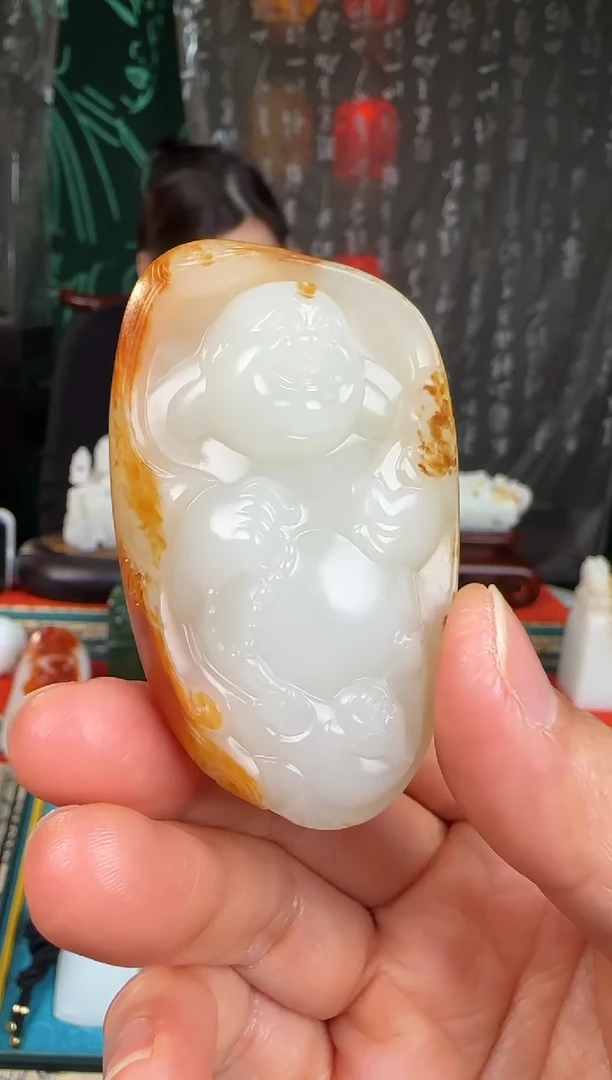 未镶嵌和田玉把件弥勒