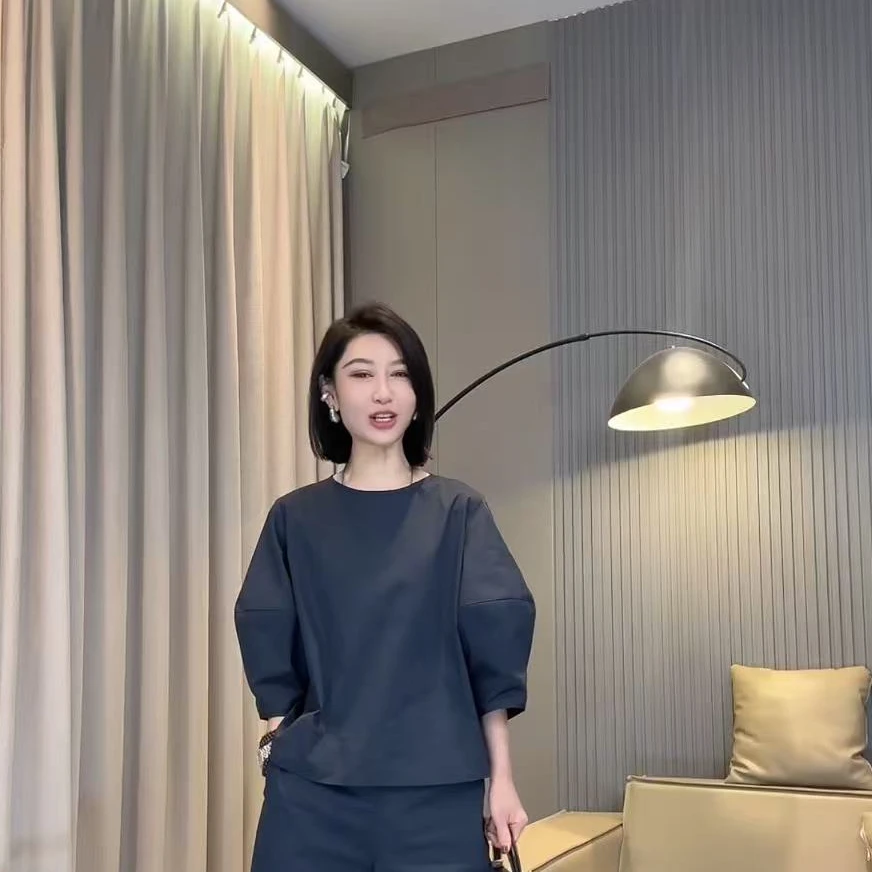 Naimengni/奈梦妮【齐齐定制】夏季灯笼袖防晒冰感小众上衣 25N7833