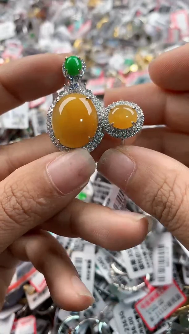 银S925镶嵌戒指翡翠333---4