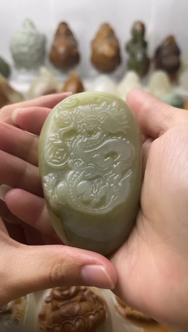 石材古青石棉纹正常不退换盘龙微瑕