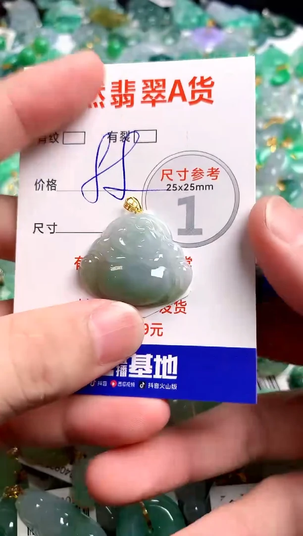 翡翠18K金镶嵌颈饰23000334