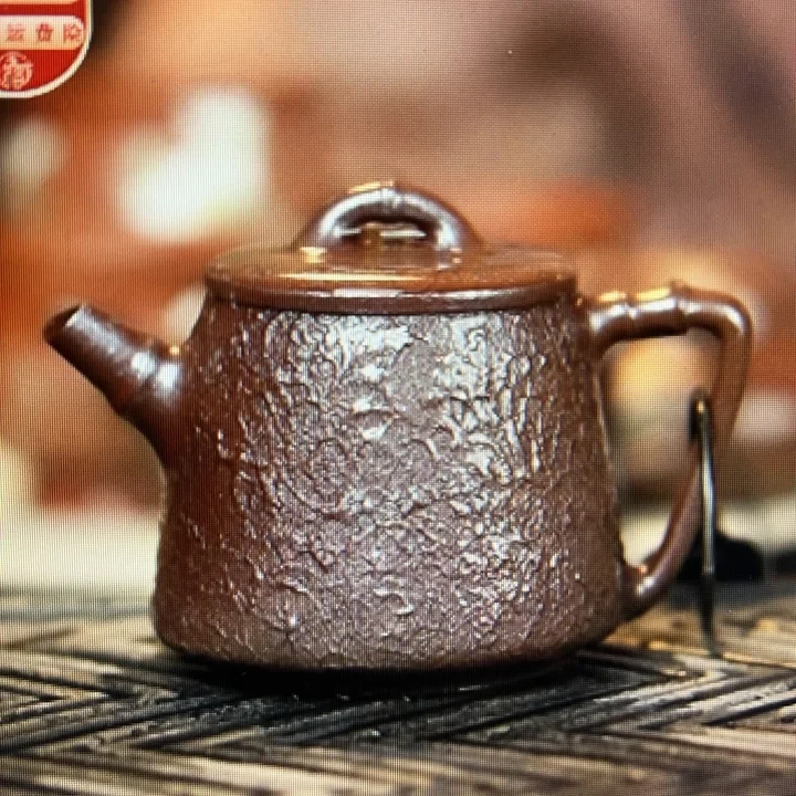 【古月壶来】BT1244陈腐老紫泥红木柴烧竹节高石瓢