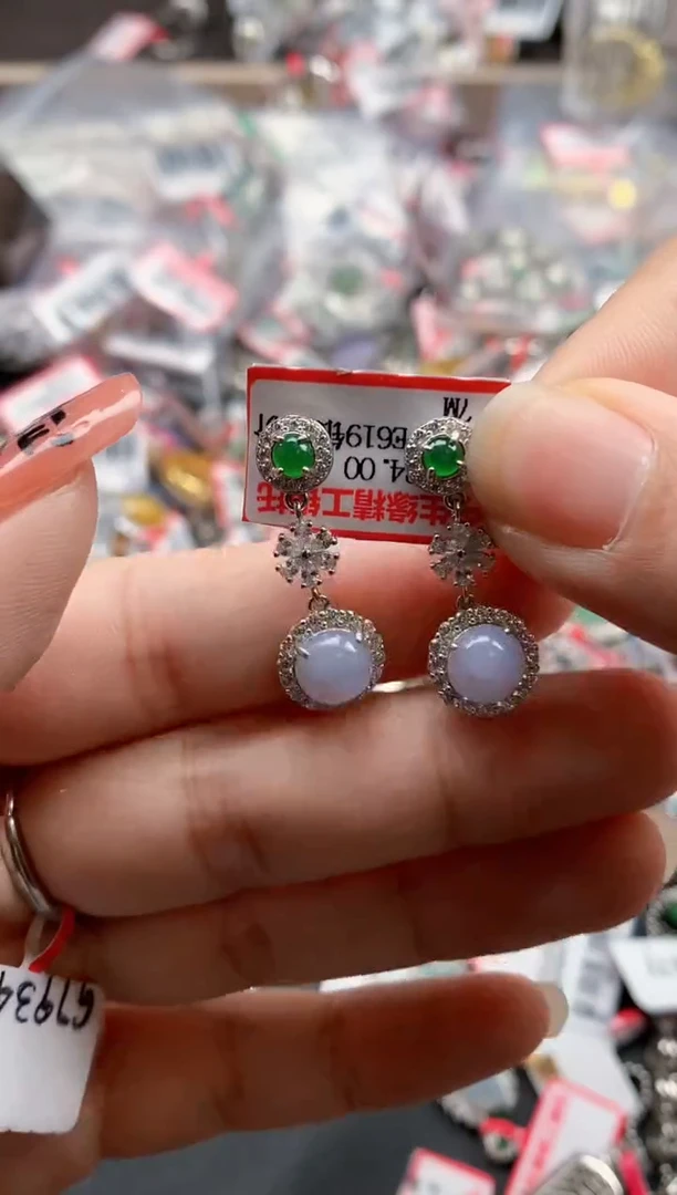 银S925镶嵌戒指翡翠天然A货缅甸翡翠