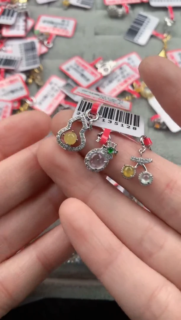 银S925镶嵌戒指翡翠6666-----2