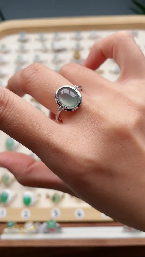 【闪购商品】翡翠戒指银S925镶嵌1111