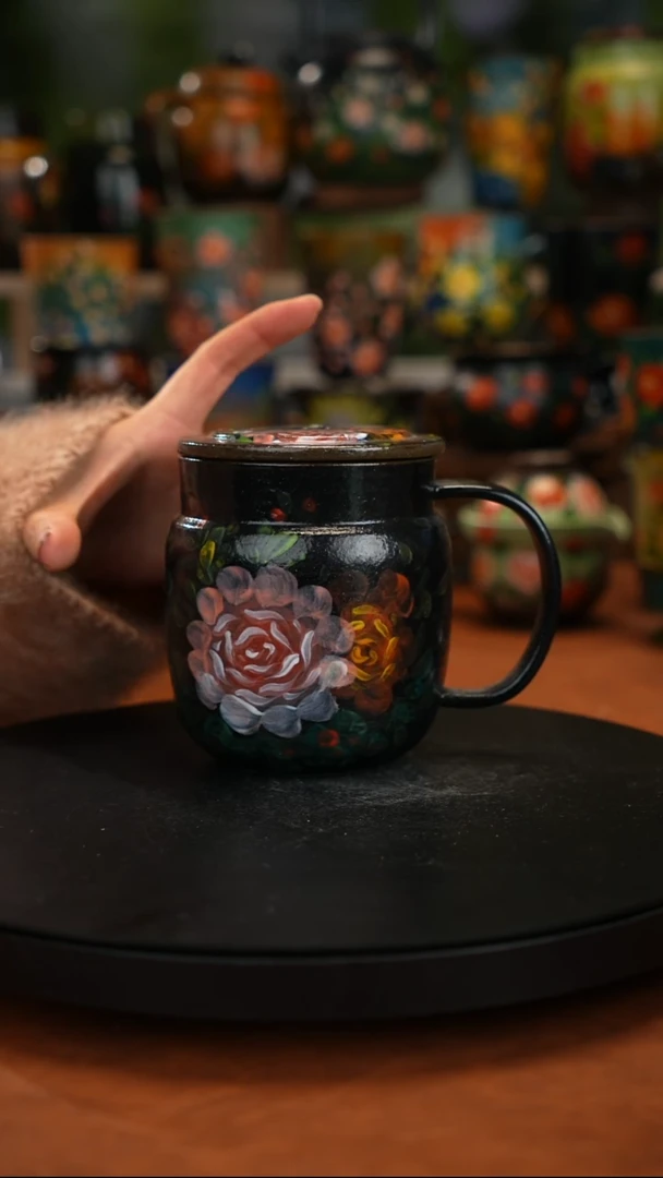 紫砂油画釉下彩手绘