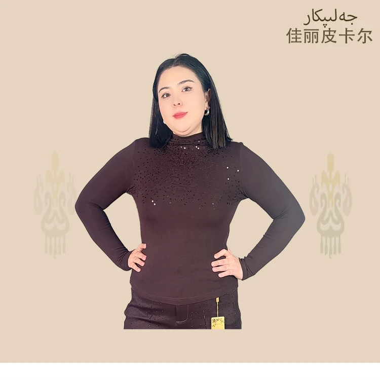 {佳丽皮卡尔}烫钻长袖百搭打底衫1023