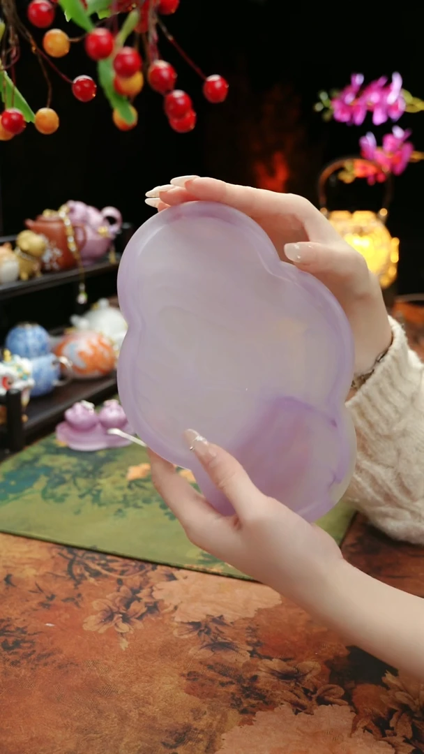 【闪购商品】紫色水晶琉璃壶承干泡垫