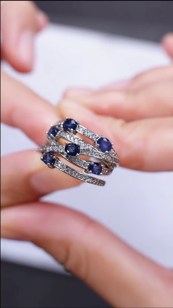 手饰蓝宝石银S925镶嵌手饰