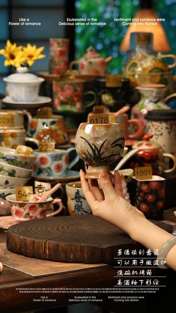 陶瓷景德镇高温釉下彩手工手绘款式@A0178@