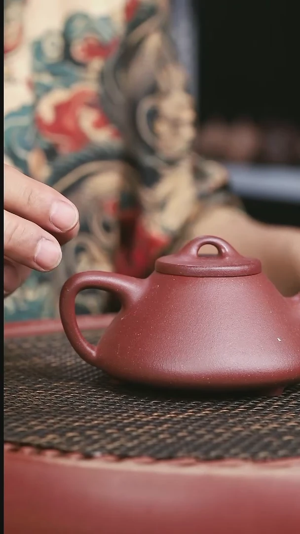 茶壶紫砂羊角山紫泥子冶石瓢280CC