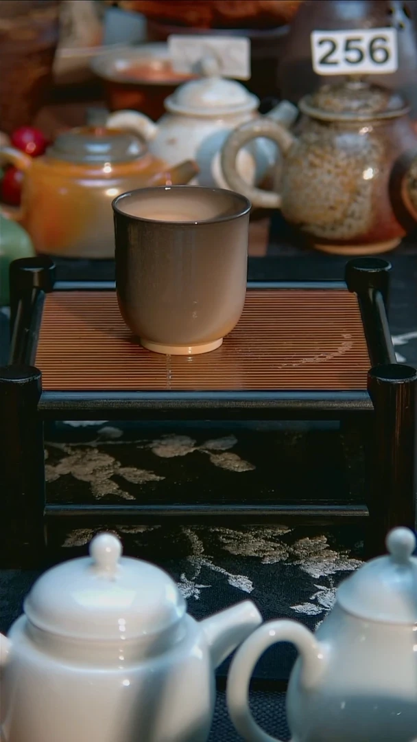 茶具孤品 裸烧柴烧 灰毫杯