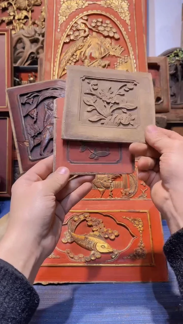 【闪购商品】香樟木老木雕老物件花板