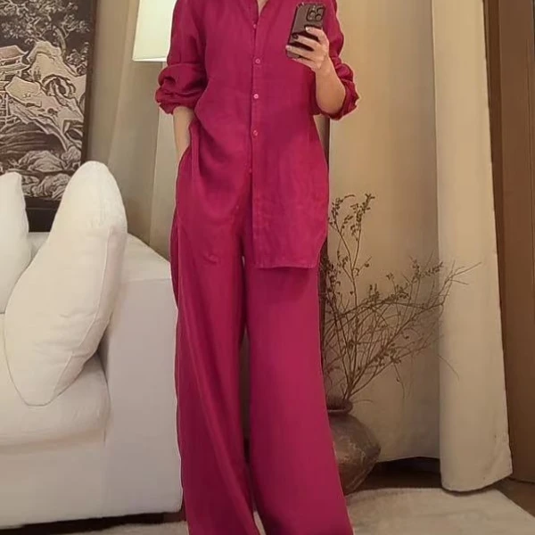 【现货】ZUOXIAOQII琉璃慵懒风百搭火龙果色套装女2025春夏新款