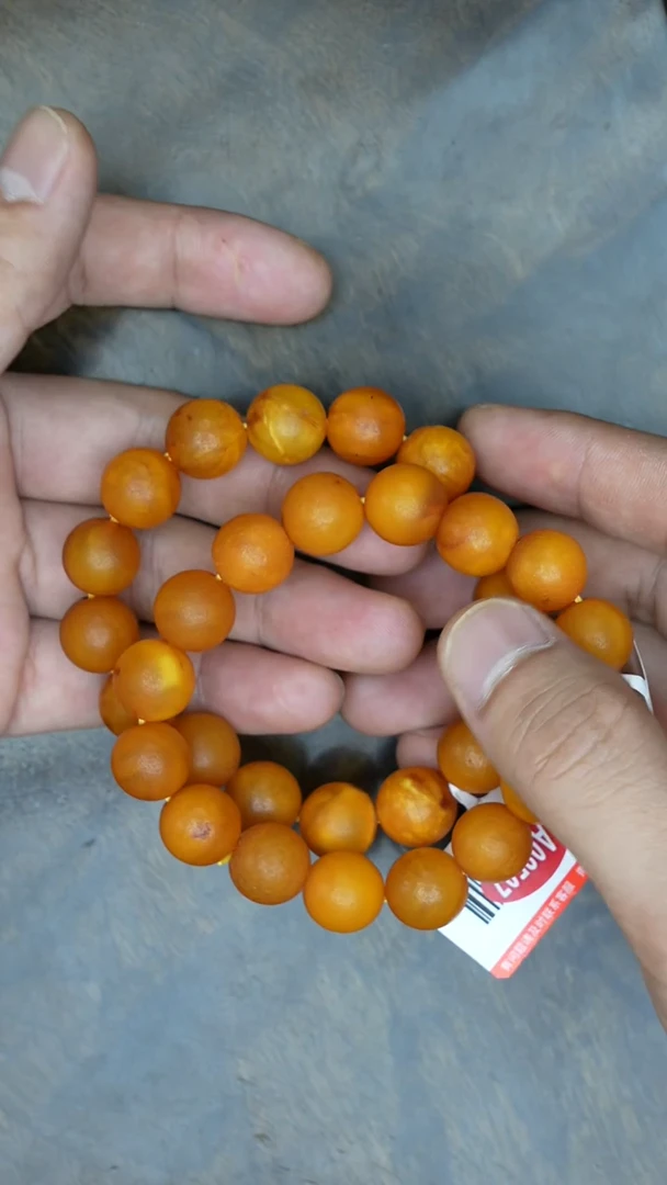 【闪购商品】琥珀裸石未镶嵌老蜡橘皮手串多样性发其一微瑕
