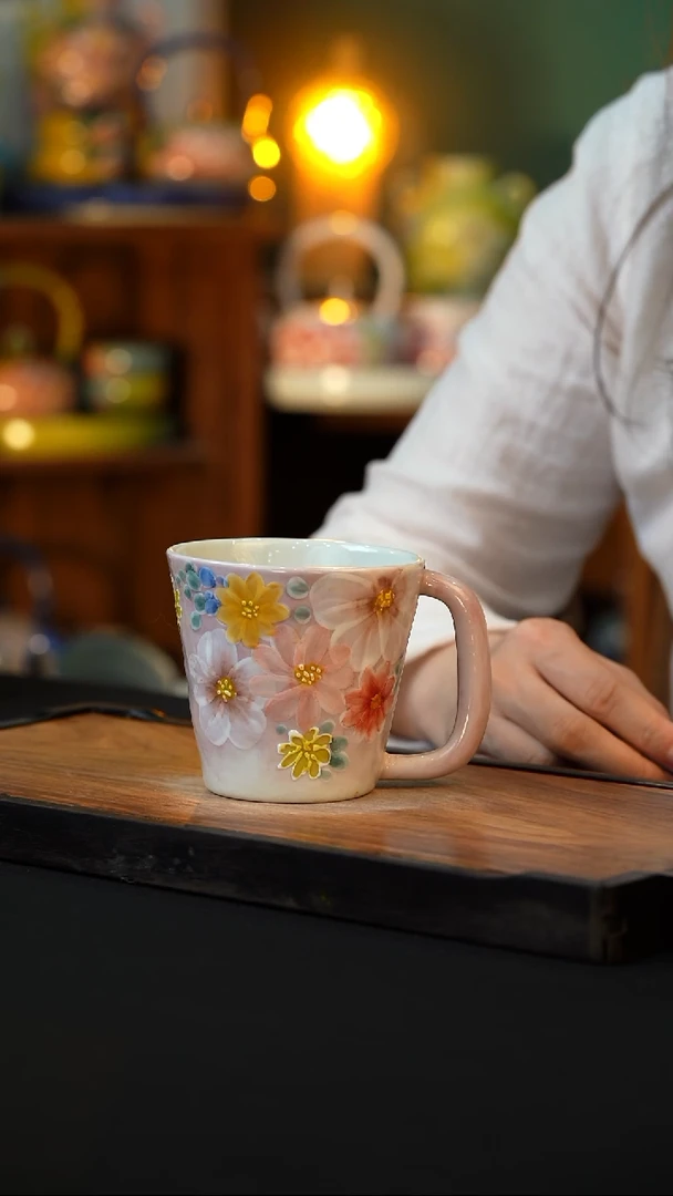 杯手绘心瓷陶瓷浮力