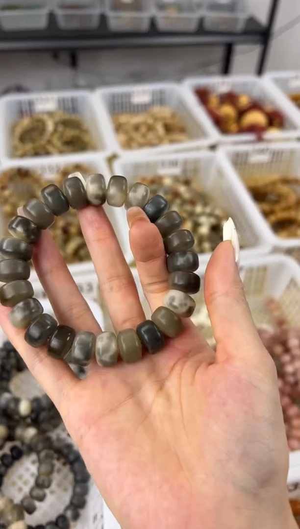 吊坠菩提根/象牙果卡14手工干磨水墨药片手串444