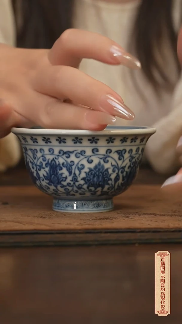 柴窑青花破价福利微瑕双狮