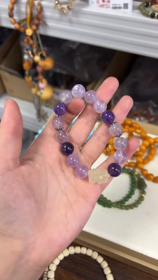 水晶手链未镶嵌紫水晶设计款单圈手串[1875]