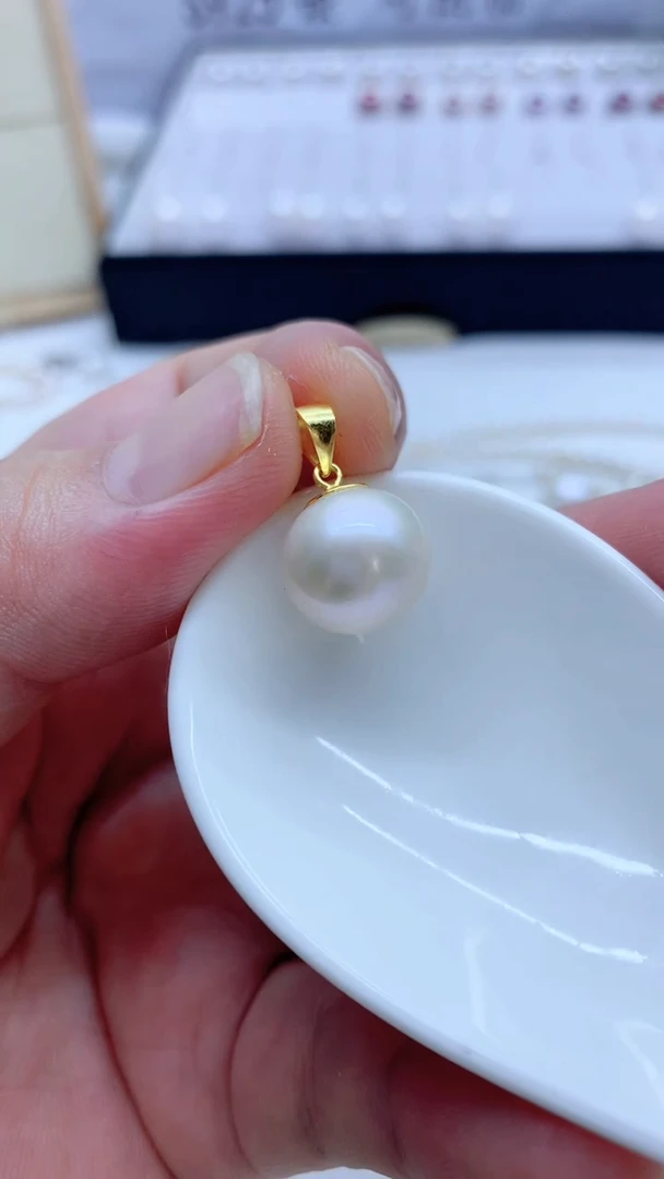 淡水珍珠银S925镶嵌吊坠(不含链)13.2