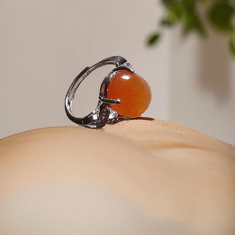 非金属仿水晶吊坠 红色杜热红女式戒指