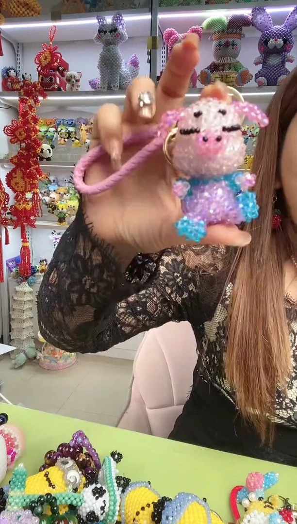 玻璃0943卡4水晶猪猪侠材料包1套带皮绳