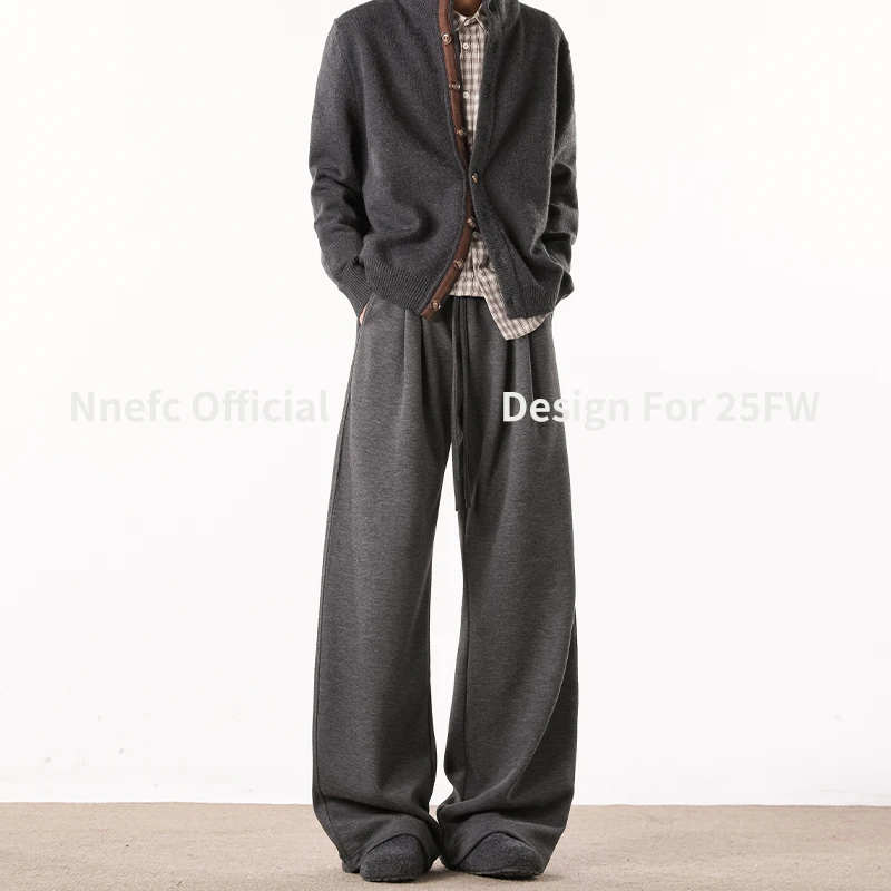 NNEFC『秋冬重磅主推』超精纺绵羊毛新贵老钱松紧腰显瘦保暖卫裤