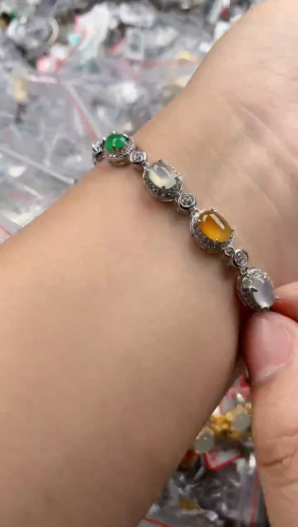 银S925镶嵌戒指翡翠555   2