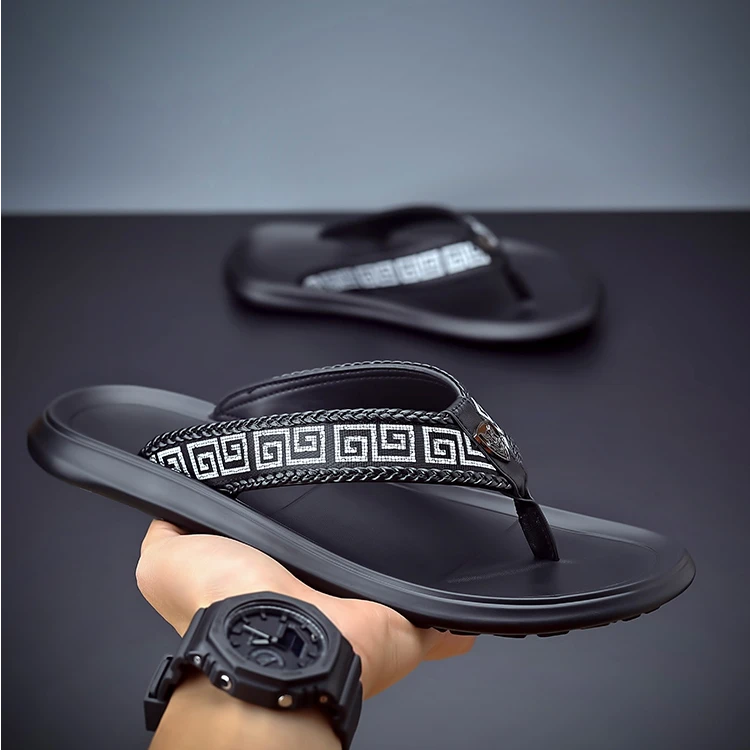 霍科比特男士拖鞋夏季外穿防滑耐磨素面拖鞋时尚百搭软底人字拖